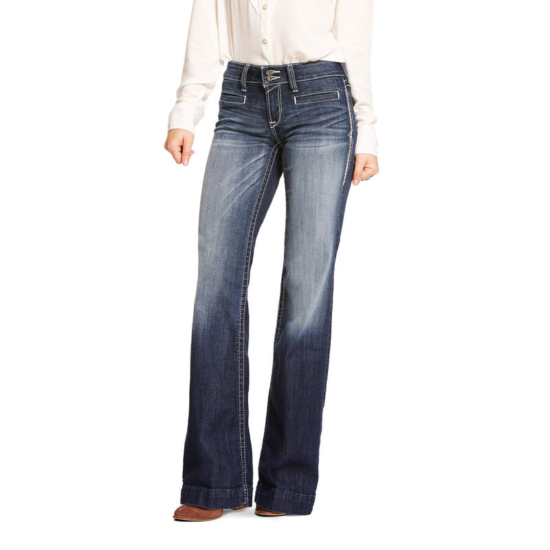 Ariat Jeans Damen - Mid Rise Stretch Entwined Wide Leg DunkelBlau ( IEDJL-1532 )